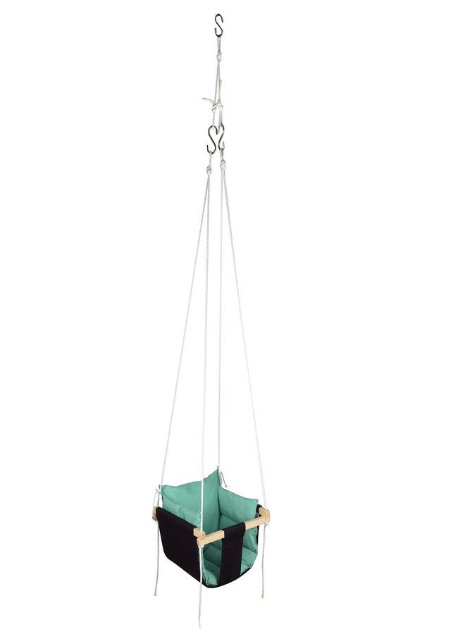 DARKZONE Swing Jhula for Kids Baby's Children Folding and Washable 0-8 Years Garden Jhula for Babies for Indoor Outdoor - Green & Black - Image 4